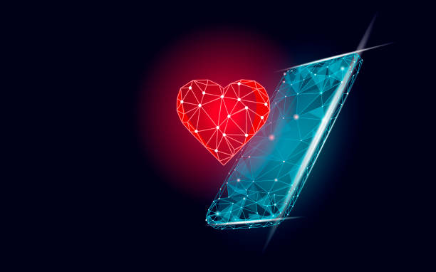 istock Internet dating app concept. 3D low poly smartphone romantic relationship symbol heart. Social media love date find couple service. Website romantic message vector illustration 1368728396