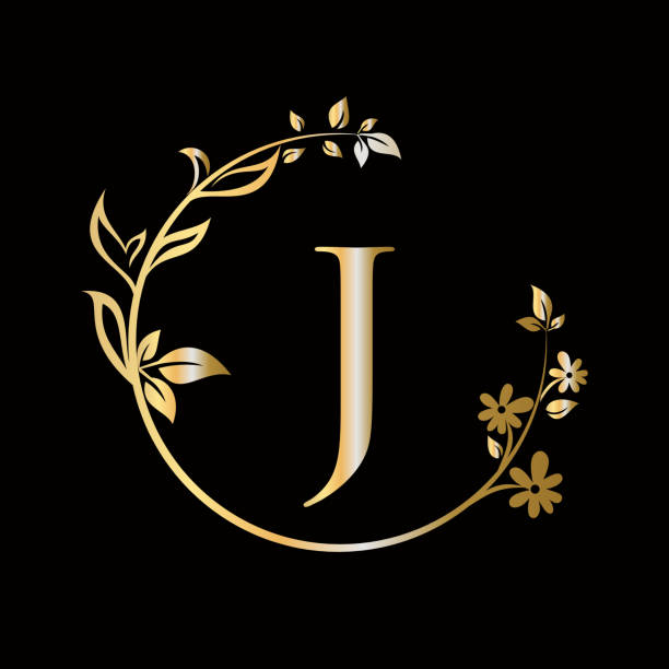 Letter J Beauty flower logo with creative concept for company, business, decorative, flower, beauty, spa premium vector template Letter J Beauty flower logo with creative concept for company, business, decorative, flower, beauty, spa template crystal letter j stock illustrations