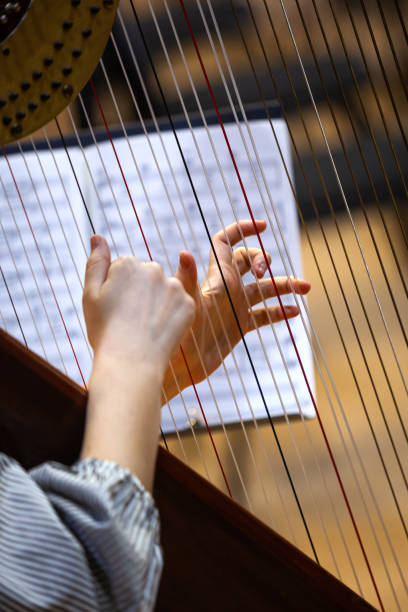 istock Hands of a woman playing the harp 1368731908