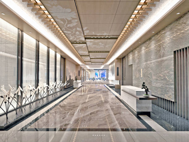 istock 3D Render of Luxury Hotel Lobby and Reception 1368736984