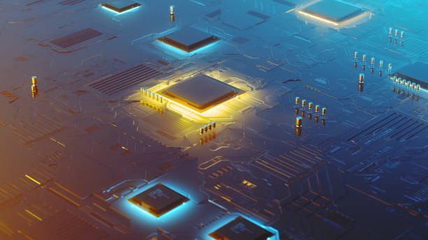 istock 3d rendering of a futuristic circuit board with surface mount components 1368742920