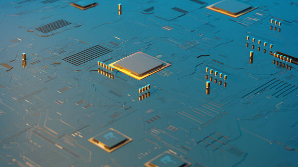 istock 3d rendering of a futuristic circuit board with surface mount components 1368742922