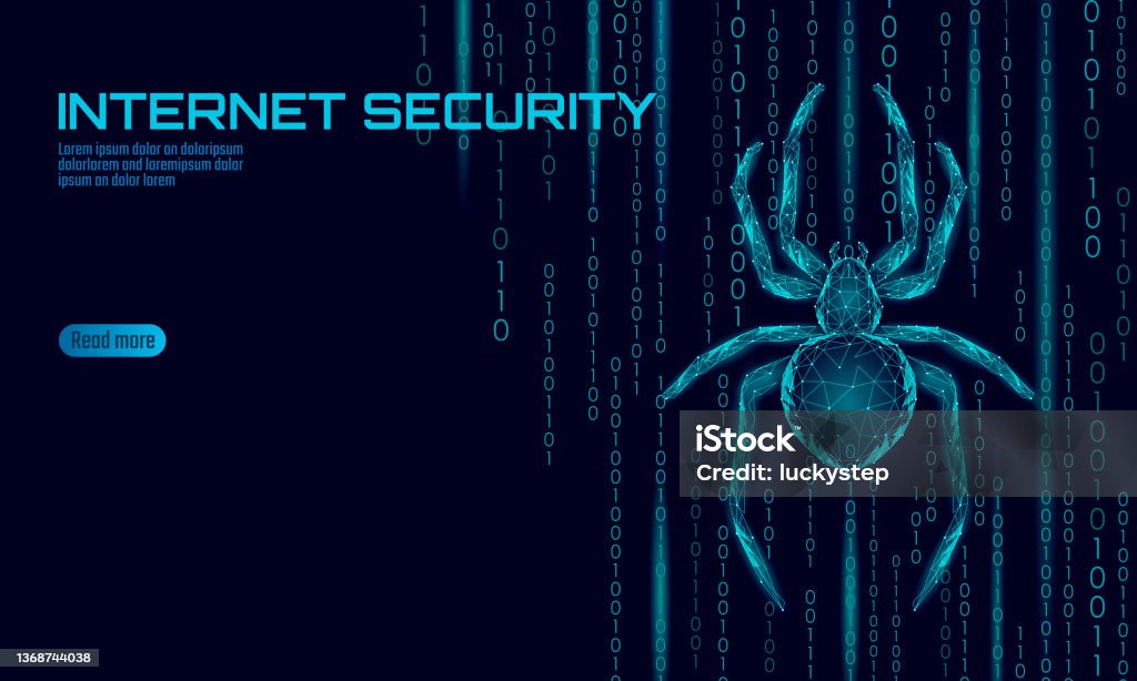 Hackers Insect Low Poly Spider Hacker Attack Danger Web Security Virus Data Safety ...