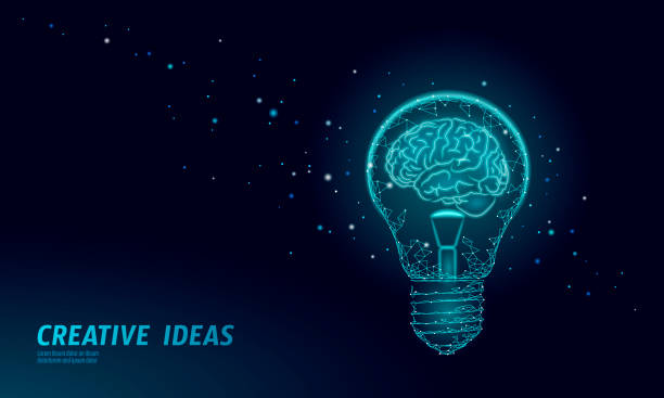 istock Human brain IQ smart business concept. E-learning nootropic drug supplement braingpower. Brainstorm creative idea project work low poly polygonal vector illustration 1368744832