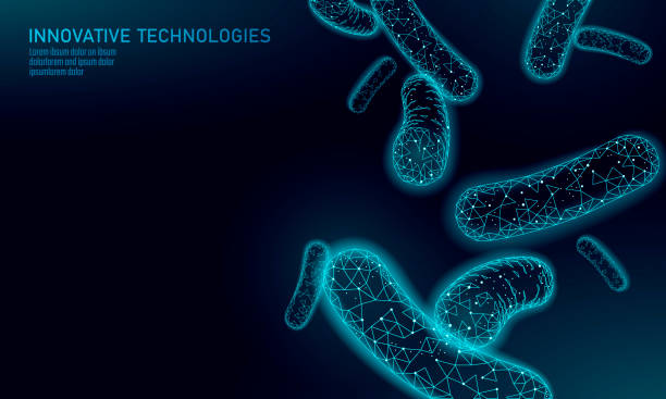 istock Bacteria 3D low poly render probiotics. Healthy normal digestion flora of human intestine yoghurt production. Modern science technology medicine allergy immunity thearment vector illustration 1368745882