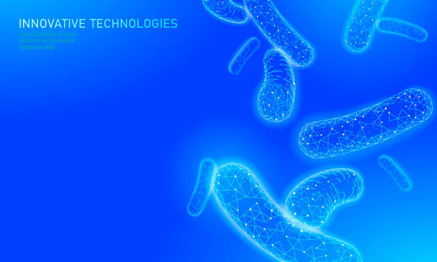 istock Bacteria 3D low poly render probiotics. Healthy normal digestion flora of human intestine yoghurt production. Modern science technology medicine allergy immunity thearment vector illustration 1368745887