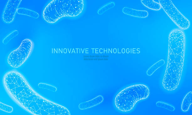 istock Bacteria 3D low poly render probiotics. Healthy normal digestion flora of human intestine yoghurt production. Modern science technology medicine allergy immunity thearment vector illustration 1368749723