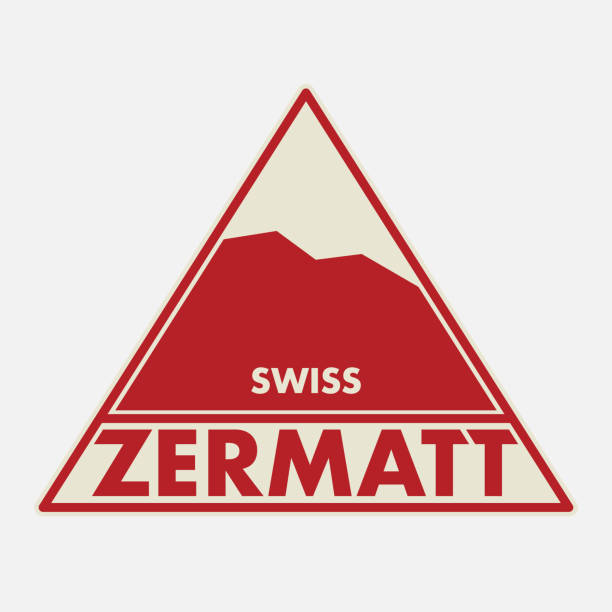 godło z nazwą zermatt, szwajcaria - zermatt stock illustrations