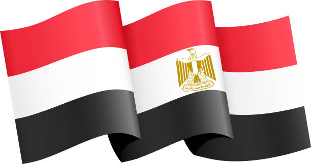 Waving Egypt flag isolated  on white or transparent background,Symbol of Egypt,template for banner,card,advertising ,promote,and business matching country poster, vector illustration Waving Egypt flag isolated  on white or transparent background,Symbol of Egypt,template for banner,card,advertising ,promote,and business matching country poster, vector illustration egyptian flag stock illustrations