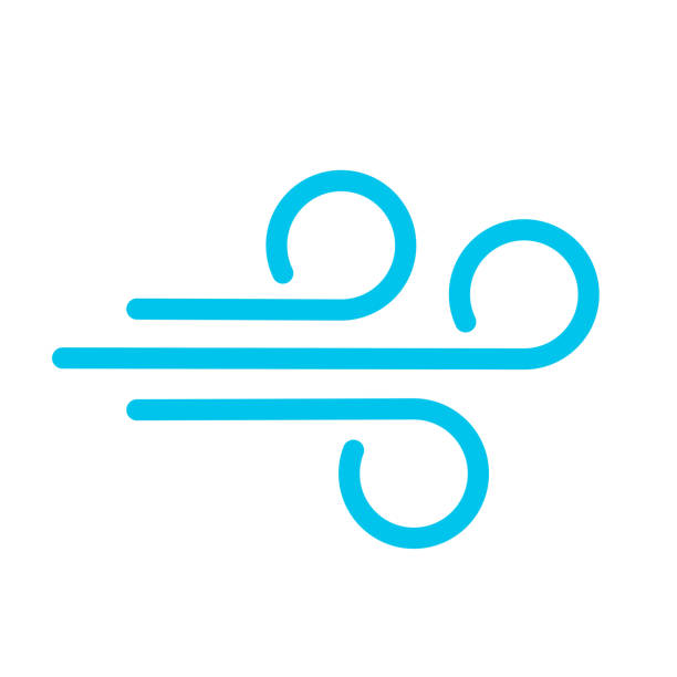 windblasvektor-symbol, luft-puff-symbol - einatmen stock-grafiken, -clipart, -cartoons und -symbole