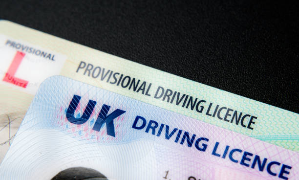 UK Driving Licence cards stock photo