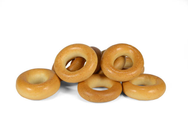istock Culinary product bagels. Isolated on a white background. 1368764984
