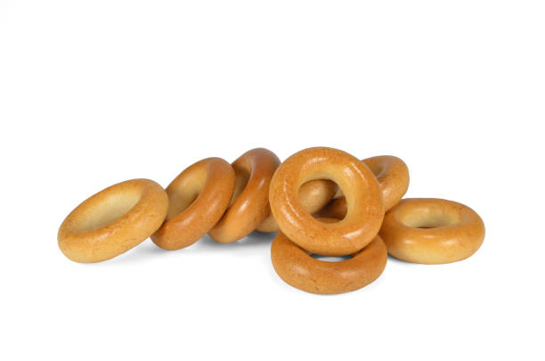 istock Culinary product bagels. Isolated on a white background. 1368765010
