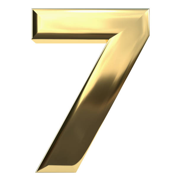 istock Gold Number illustration 3D metal 7 seven 1368771348