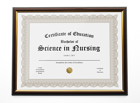Certificate for BSN, Bachelor degree in Nursing.