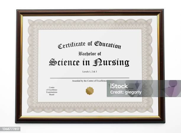 Nursing Degree Stock Photo - Download Image Now - Diploma, Certificate, Picture Frame