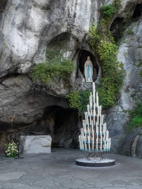 Photo of Statue of Our Lady of the Immaculate Conception in the Grotto of Lourdes, France