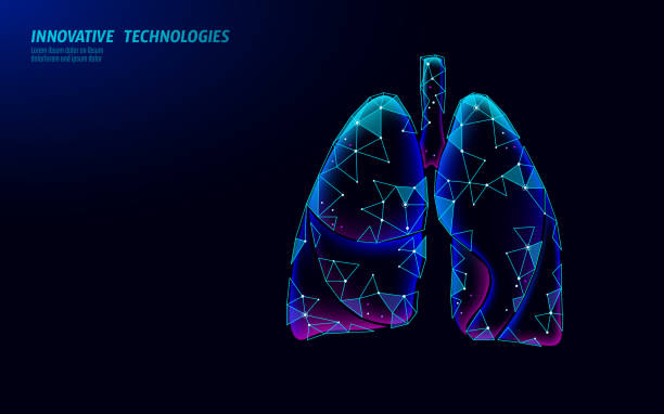 istock 3D human lungs medicine microscopic research concept. Respiratory virus infection coronavirus treatment analysis. Therapy of tuberculosis hospital poster template vector illustration 1368778938