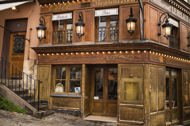 Paris, France - October 06, 2019: Old restaurant on the streets of Montmartre - Cote Bistro
