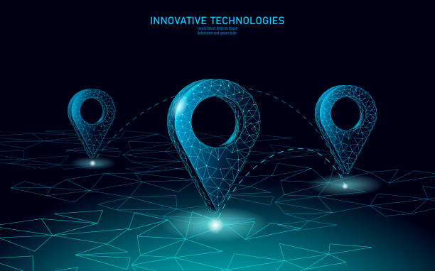 istock 3D map point location business symbol. Realistic icon polygonal delivery service map market. Shipping online shopping direction city address position pin vector illustration 1368780317