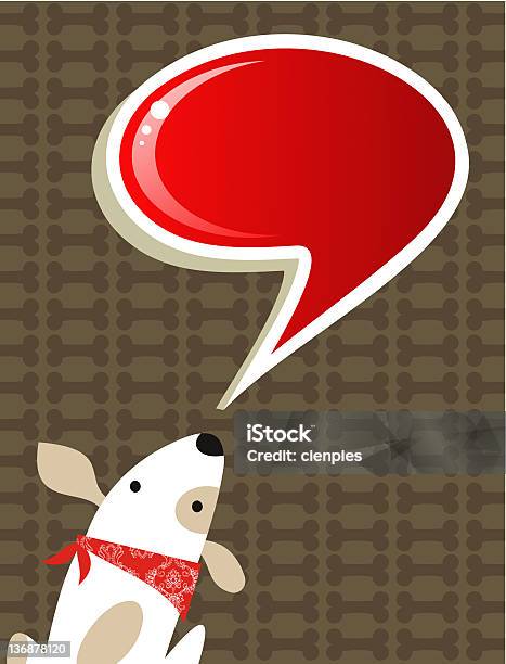 Cão Com Comunicação Social De Pensamento Em Desenho Animado - Arte vetorial de stock e mais imagens de Balão de Fala