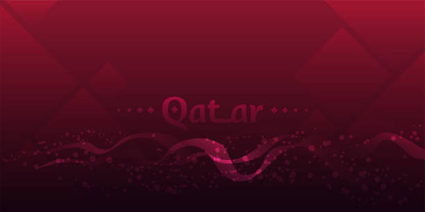 stockillustraties, clipart, cartoons en iconen met abstract background, welcome to qatar, award banner - qatar football