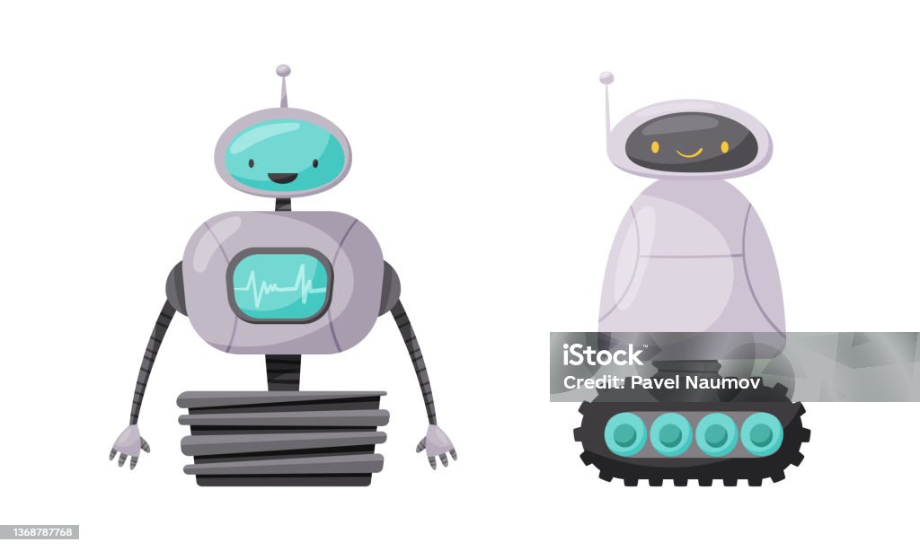 Niedlicher Humanoid oder Roboter mit Antenne als Artificial Intelligence Vector Set - Lizenzfrei Antenne Vektorgrafik Niedlicher Humanoid oder Roboter mit Antenne als Artificial Intelligence Vector Set - Lizenzfrei Antenne Vektorgrafik