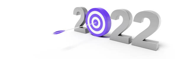 istock Happy New Year Background. Target for 2022. 3D illustration 1368789065
