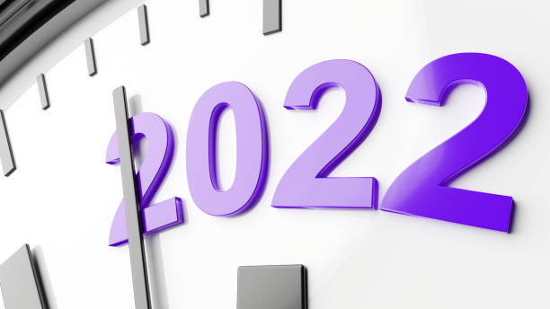istock Happy New Year Background with clock. Start to 2022. 3D illustration 1368789217