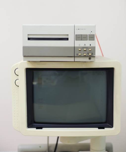 Medical ultrasonic diagnostic machine of the old model.