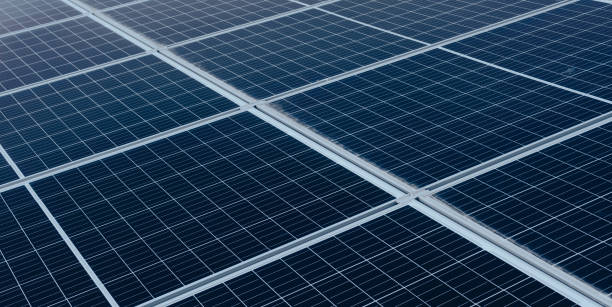 close up of Solar panels stock photo