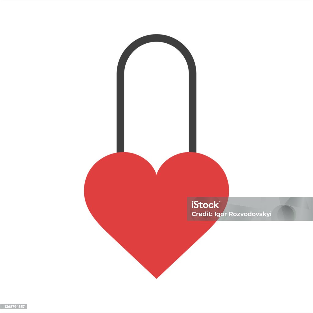 Biểu Tượng Ổ Khóa Hình Trái Tim Trên Nền Trắng Hình Bóng Lâu Đài ...