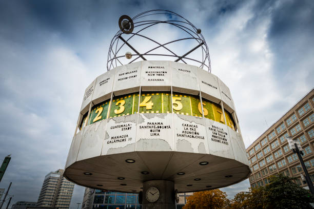 Berlin, Germany - November 03, 2021: The world clock at Alexanderplatz in Berlin.