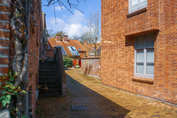 Modern buildings in a residential district of Bruges.