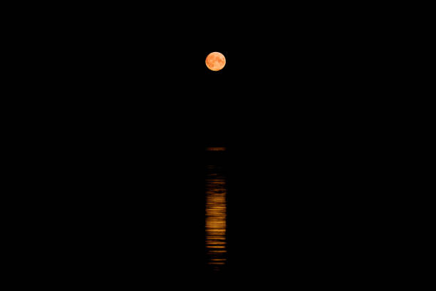 istock Reflection of the red moon minimalism. 1368802509