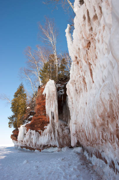 Ice caves in the Apostle Islands along the Lake Superior shoreline rarely form