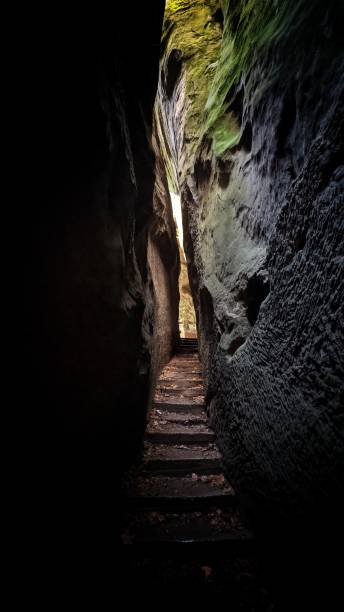 istock Narrow path in the middle of stony hill 1368807417