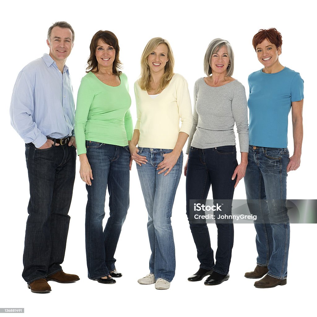 Cinco informal personas sobre blanco - Foto de stock de 2000-2009 libre de derechos