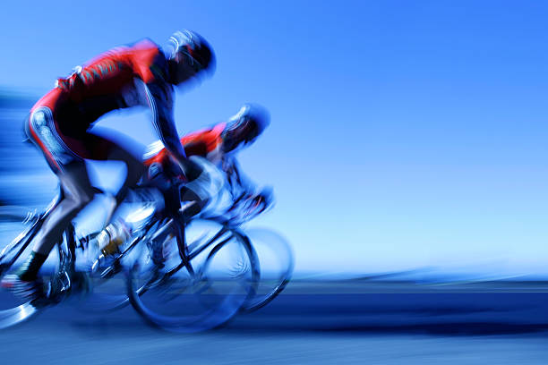 XXL racing cyclists fast bicycle racers with motion blur (XXL) racing bicycle photos stock pictures, royalty-free photos & images