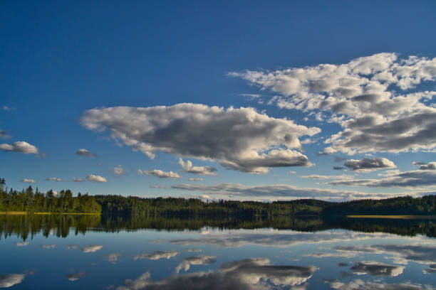 istock beautiful swedish lake in summertime with clouds 1368817904