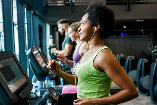 istock Fitness group on a treadmill 1368818576
