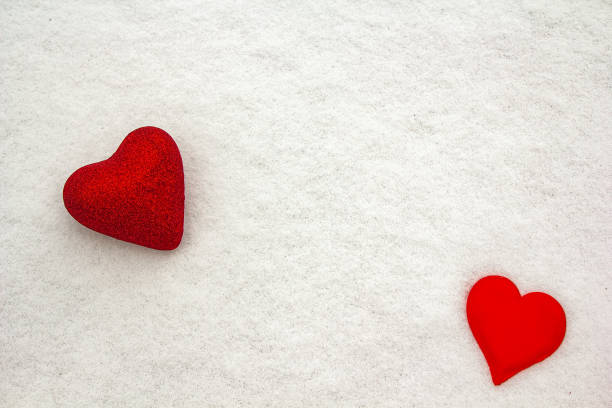 istock Love, winter, heart and Valentines day romantic concept with copy space for text 1368821485