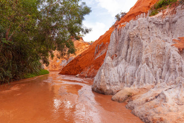 Fairy Stream in Mui Ne, Phan Thiet, Viet Nam. Beautiful landscape with red river and sand. Fairy Stream in Mui Ne, Phan Thiet, Viet Nam. Beautiful landscape with red river and sand. mui ne bay photos stock pictures, royalty-free photos & images