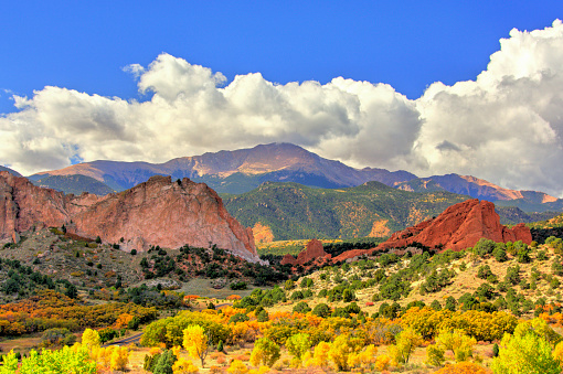 View of Pikes Peak from the Garden of the Gods-Colorado Springs, Colorado