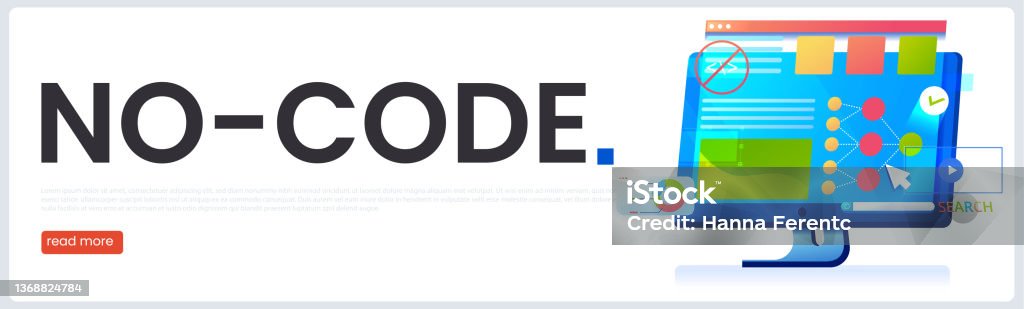A No Code Banner Vector Concept Illustration Stock Illustration ...