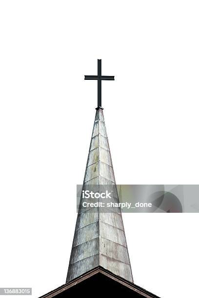 Cross And Steeple Stockfoto en meer beelden van Kerk - Kerk, Kerktoren, Uitsnede