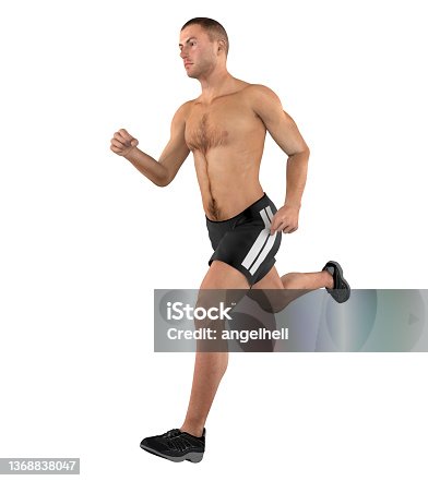 istock 3D illustration of a man running 1368838047