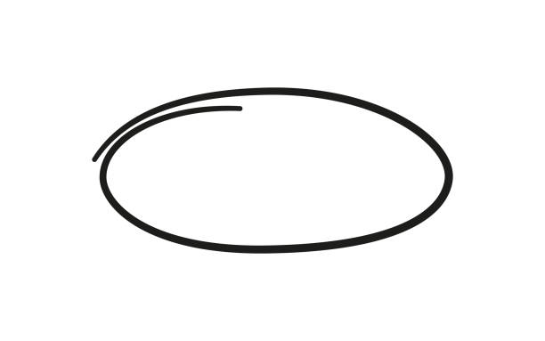 Hand drawn oval. Highlight circle frame. Ellipse in doodle style. Vector illustration isolated on white background Hand drawn oval. Highlight circle frame. Ellipse in doodle style. Vector illustration isolated on white background. ellipse stock illustrations