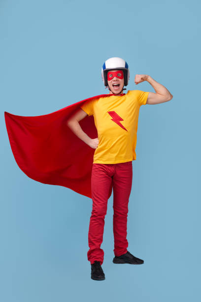 istock Crazy male superhero showing muscles 1368847850