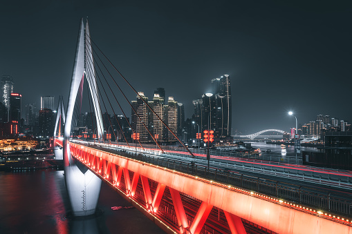 Night view of the city taken by Chongqing Bridge at night
